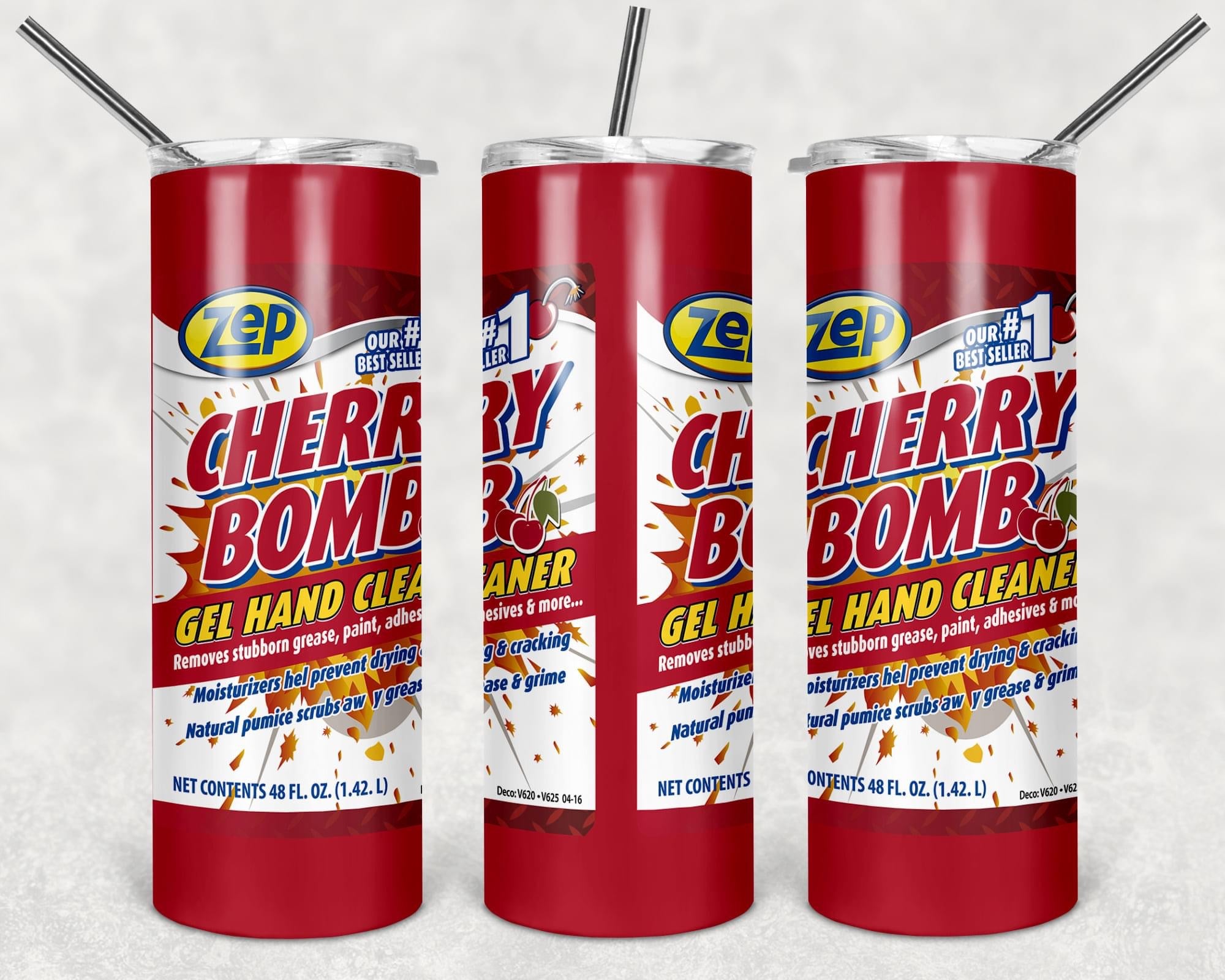 Cherry bomb gel hand cleaner tumbler – Custom K Designs